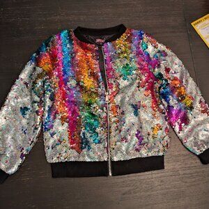 JOJO'S CLOSET Rainbow Flip Sequined Jacket